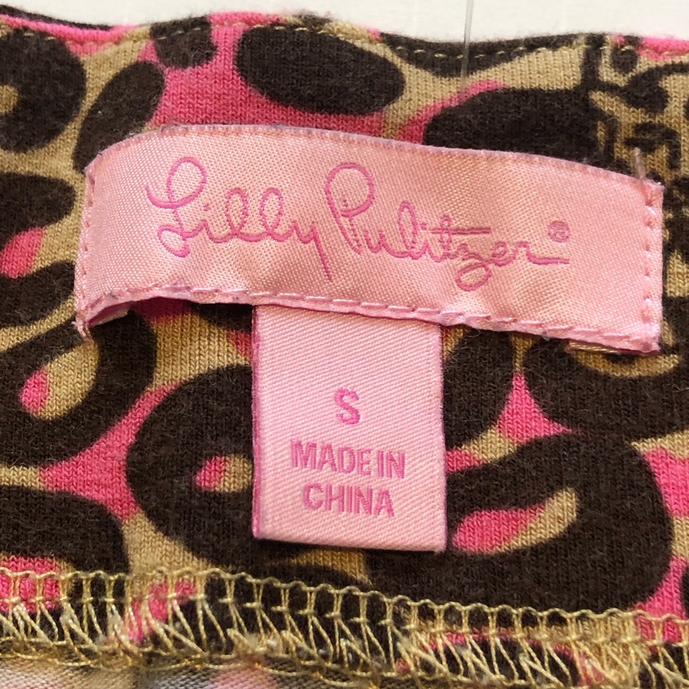 Lilly Pulitzer Sadie PB Camel Thrill of the Chaise Leopard Print Dress Size S - Picture 6 of 11